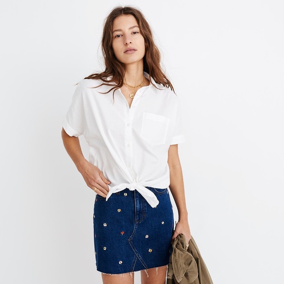 Madewell Tops - 2/35 Madewell short sleeve tie front shirt SOLD OU
